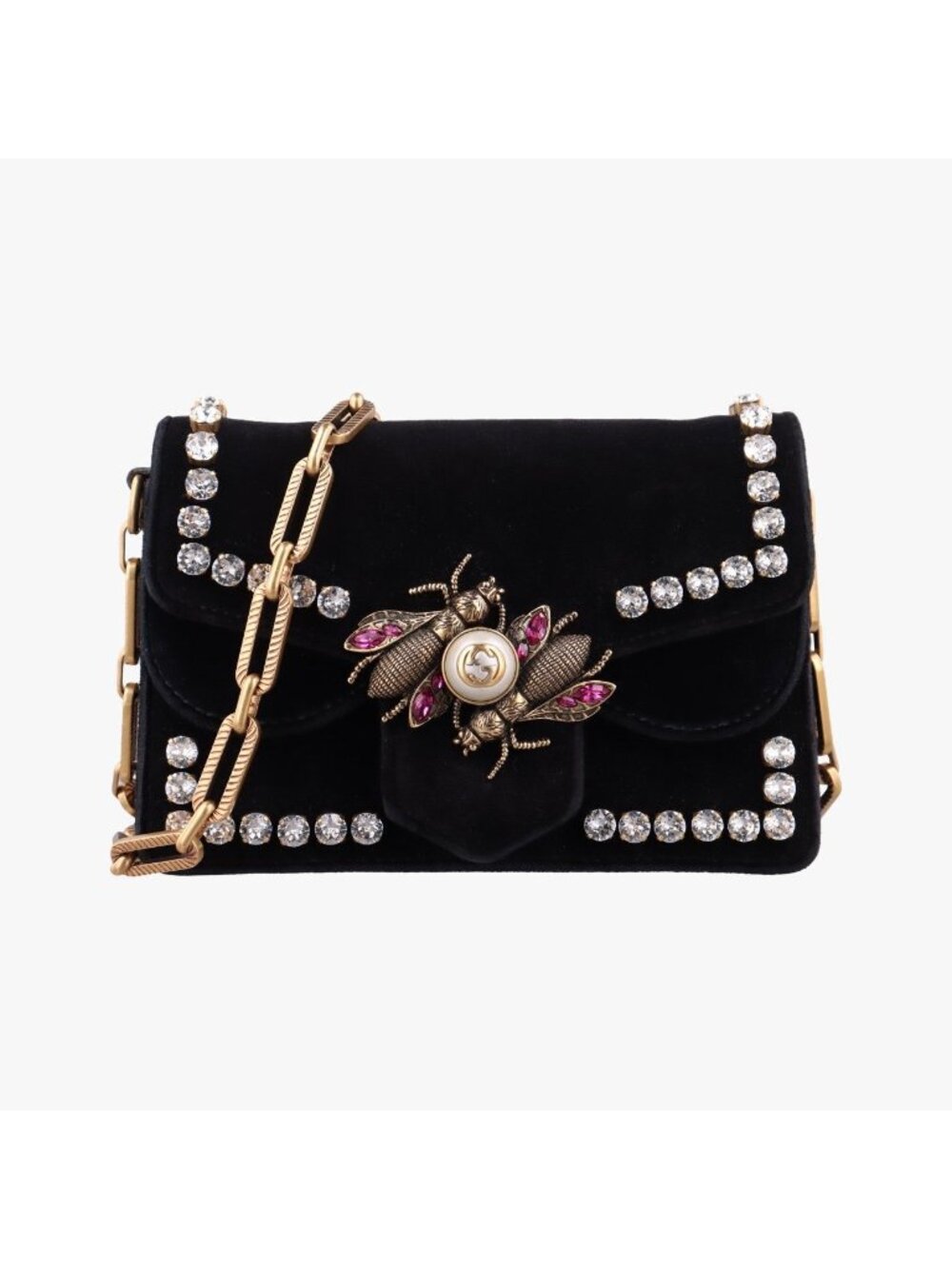 Gucci Broadway Black Velour Shoulder Bag